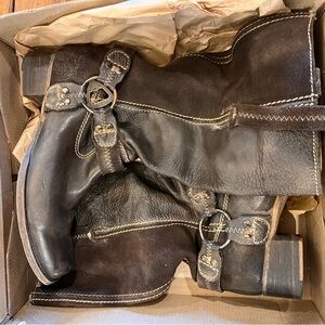 Frye Black Leather and Suede  Boots